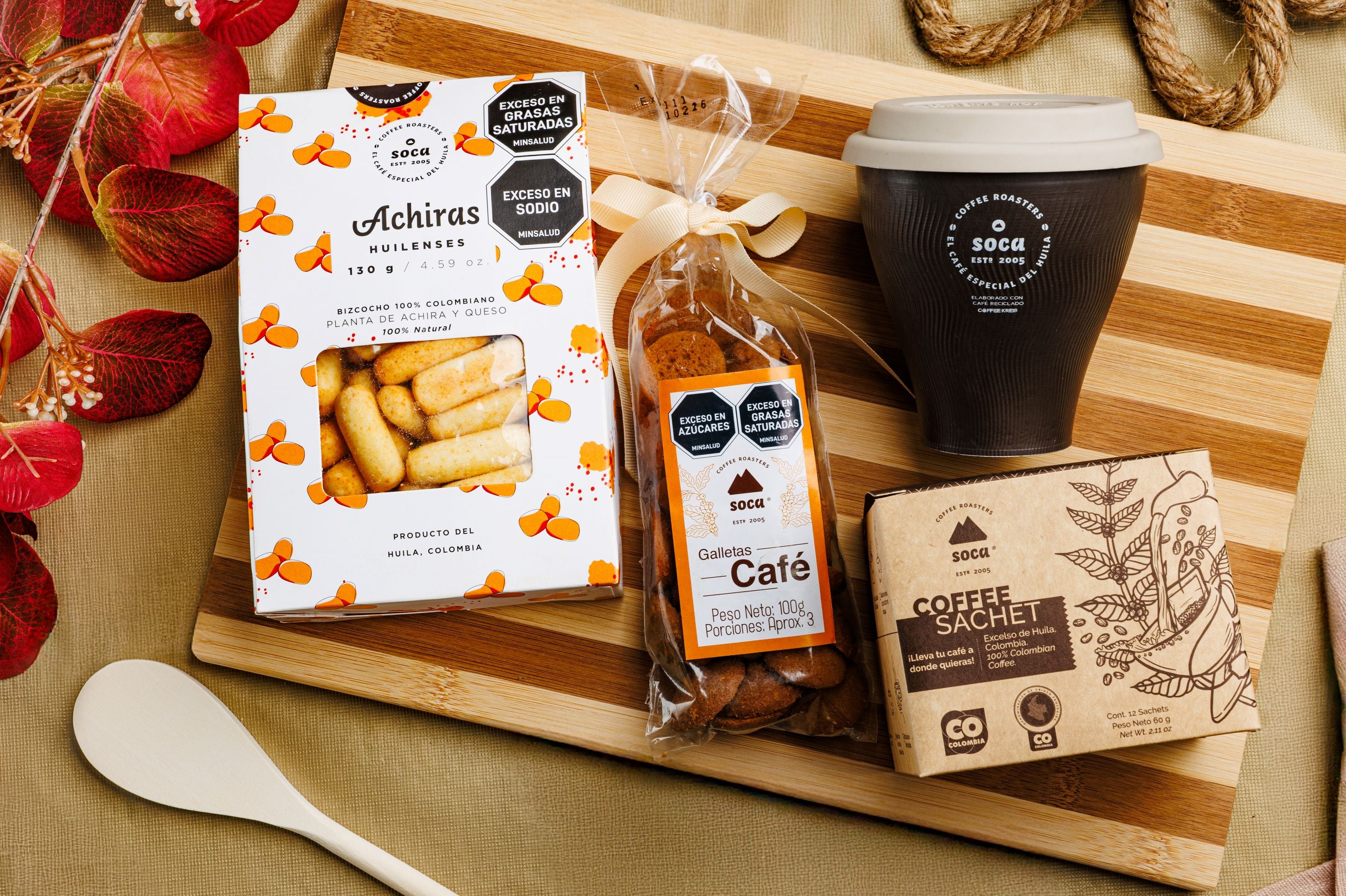 Coffee kit: Sachet + mug + snacks